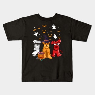 Funny Three Schnauzer Halloween Gift Shirt Kids T-Shirt